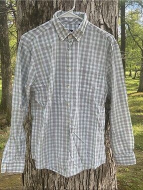 johnnie-O Green & White Plaid Button-Down Shirt